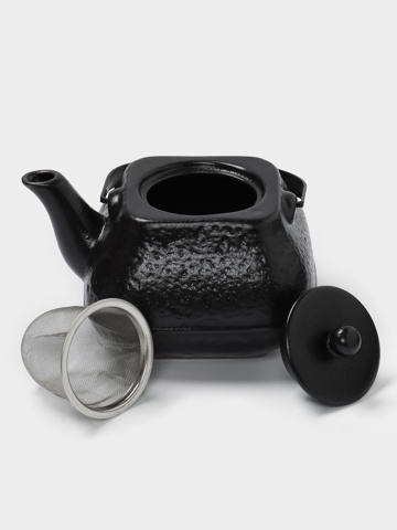 2 шт. Чайник заварочный Magistro Black Swan, с ситом, 850 мл, керамика, чёрный