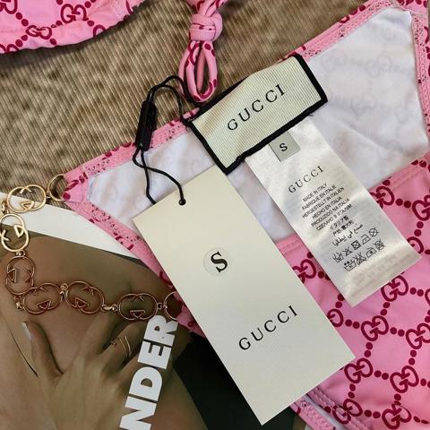 Женский раздельный купальник Gucci  мягкая ткань  быстросохнущий  эластичный  подчеркивает фигуру  для пляжа и бассейна