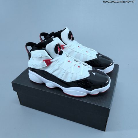 Обувь кроссовки Сделки Кроссовки Air Jordan 6 Rings High Top Six Crown бело-черно-красные AJ6 Jordan 6 поколения