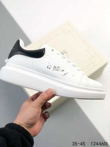Популярные Итальянская роскошь Alexander McQueen: кожаные кроссовки с граффити, низкие, модные с толстой подошвой Обувь кроссовк