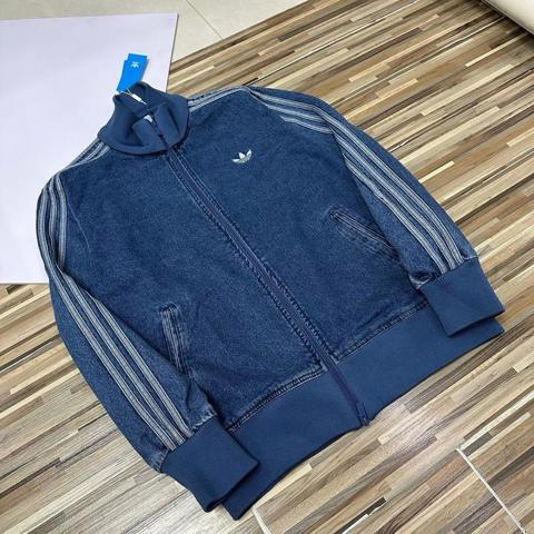 Adidas Originals джинсовая куртка парная унисекс свободный крой три полоски двойная молния ретро