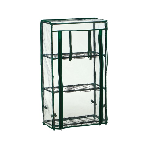 Парник-стеллаж, 3 полки, 80x24x46 см, металлический каркас d12 мм, чехол плёнка 80 мкм, Greengo