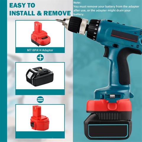 MT18PA14 Аккумуляторный адаптер для преобразования литий-ионного аккумулятора Makita 18V в аккумуляторный аккумулятор 12 В/14,4 В Ni-Mh 1200 1220 1201 для беспроводных инструментов