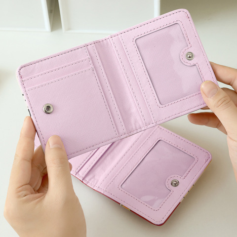 Cartoon coin purse Кремовый Мини-кошелек "Котик" Высокого Качества КомпаКтный Очень Милый Большим Отделением Карт Для Женщин С З