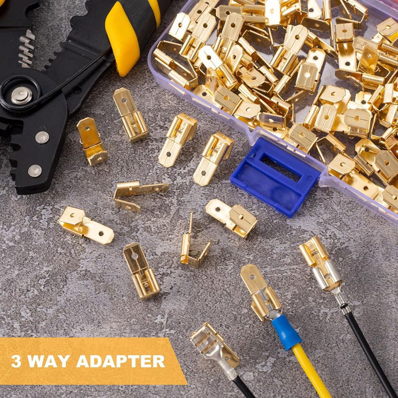 

Лопаточные разъёмы, 20 шт., латунные, 3-х полосные