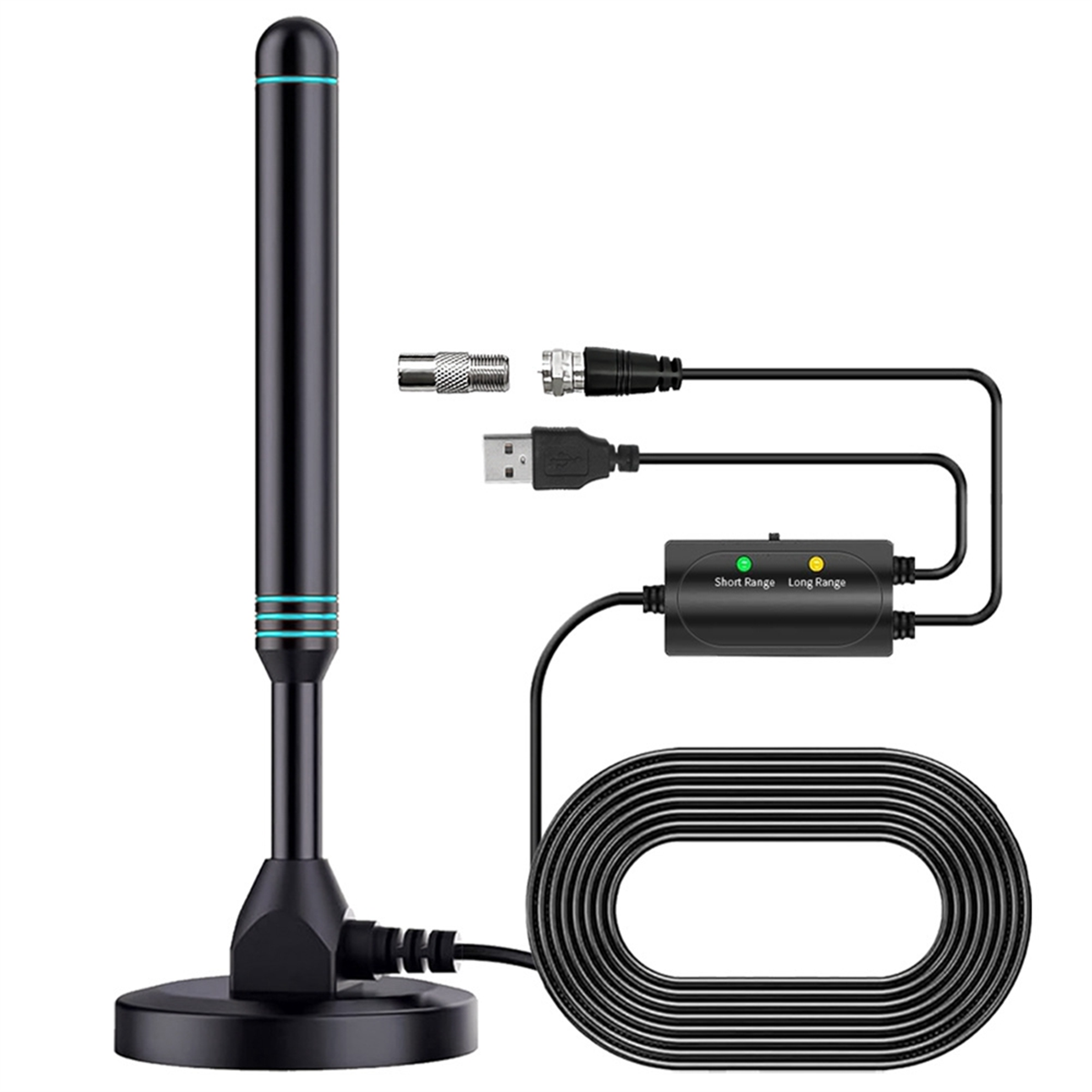 

Колонковая цифровая телевизионная антенна высокой четкости, универсальный усилитель для внутреннего и наружного использования с переключателем, регулируемая УВЧ ТВ-антенна