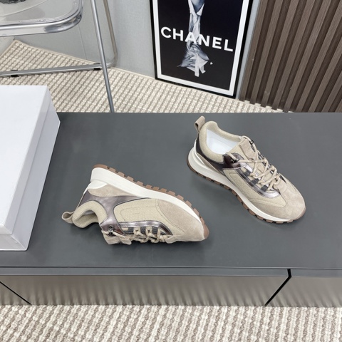 Brunello Cucinelli Новые женские кроссовки 2026 Спортивные повседневные оригинальная кожа замша комфорт на каждый день