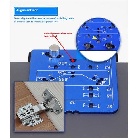 Приспособление для крепления фурнитуры шкафа Приспособление для крепления дверной петли шкафа Инструмент для разметки шаблона скрытой петли для петель диаметром 26/35 мм