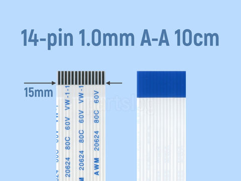 Шлейф FFC 14-pin Шаг 1.0mm Длина 10cm Прямой A-A