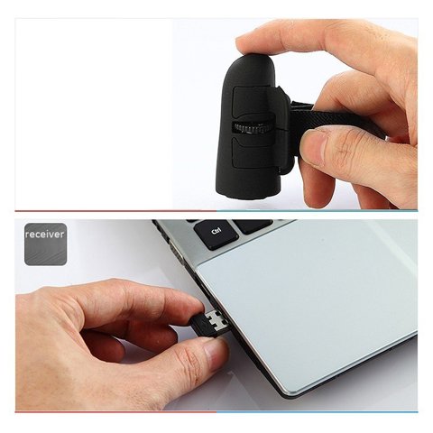 Беспроводная оптическая мини-мышь с кольцом для пальцев 2.4G, беспроводная мышь Lazy Finger Mini Fingertip USB-оптическое кольцо для ноутбука