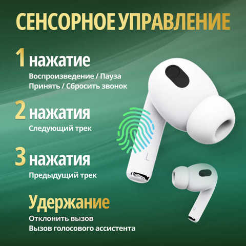 AirPods Pro 2 Копия 1в1 / Беспроводные НаушНики Шумоподавление АнимАция Гравировки Реплика Для Iphone SamSung Xiaomi Из России