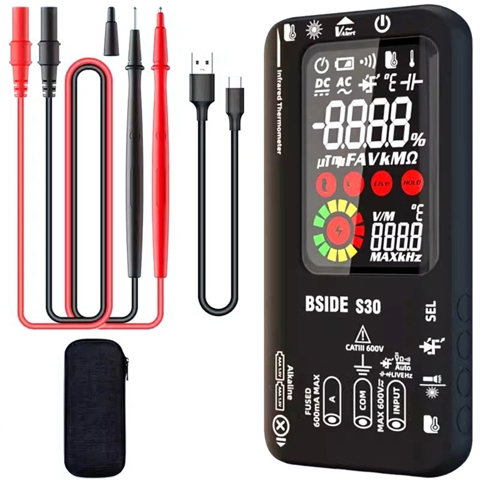 Цифровой мультиметр BSIDE с инфракрасной температурой, диод 15 В, светодиодный перезаряжаемый интеллектуальный мультиметр DMM A