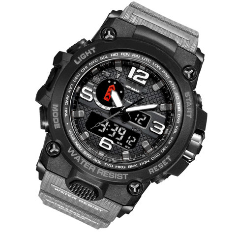 SMAEL 1545 Модные спортивные мужские наручные часы Многофункциональные кварцевые цифровые электронные часы с водонепроницаемостью 50 м / Luminou