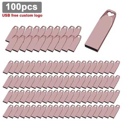 100 Шт./лот USB С Логотипом На ЗакаЗ Металлическая 64 Флешка 8 4 16 32 ГБ USB-накопитель Для ФотограФии