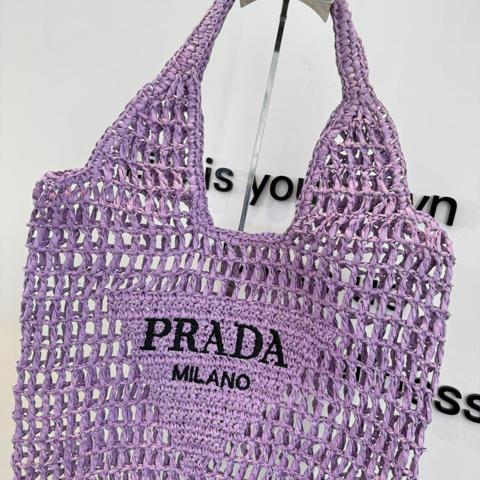 Сумка плетеная Prada из натуральной соломы летняя женская