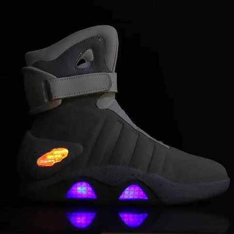 Мужские Модные СветящиеСя LED Mag КроссовКи Air Shoes С USB-зарядкой Ботинки Стиле Назад В Будущее РазмеРы 35-46.