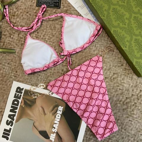 Женский раздельный купальник Gucci  мягкая ткань  быстросохнущий  эластичный  подчеркивает фигуру  для пляжа и бассейна