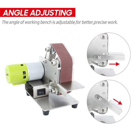 Ленточно-шлифовальный станок Электрический шлифовально-полировальный станок с 7 переменными скоростями вращения 10 шлифовальных лент для полировки дерева EU Plug
