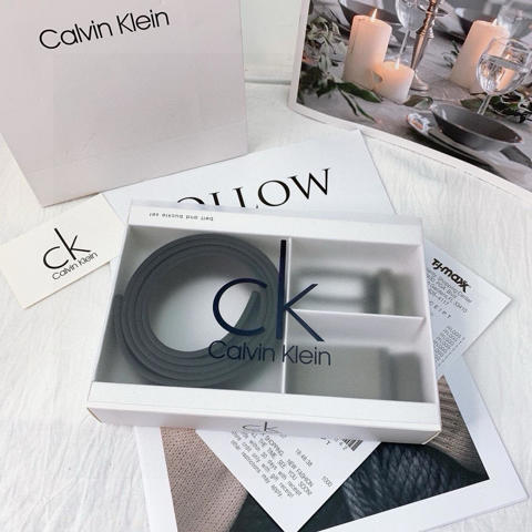 Классический мужской ремень Calvin Klein с двойной пряжкой из вольфрамовой стали в подарочной коробке
