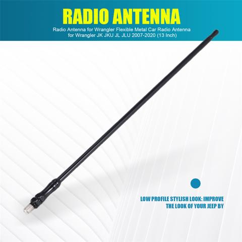 Радиоантенна для Wrangler Гибкая металлическая автомобильная радиоантенна для Jeep Wrangler JK JKU JL JLU 2007-2020 (13 дюймов)