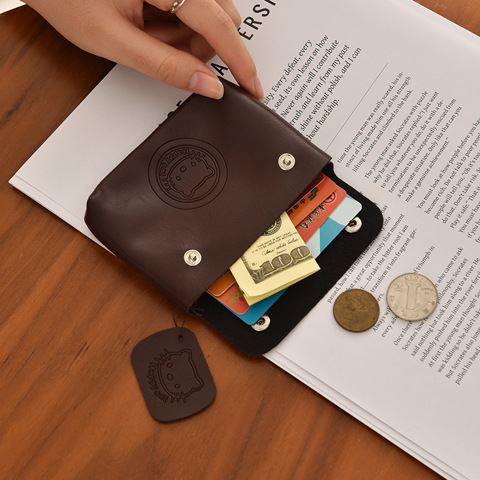 Cartoon coin purse Ручной Работы Красный Кожаный КошелеК Монет Милый Миниатюрный Многофункциональный Монет KT Держатель Удостове
