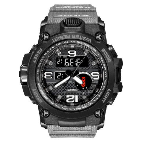 SMAEL 1545 Модные спортивные мужские наручные часы Многофункциональные кварцевые цифровые электронные часы с водонепроницаемостью 50 м / Luminou