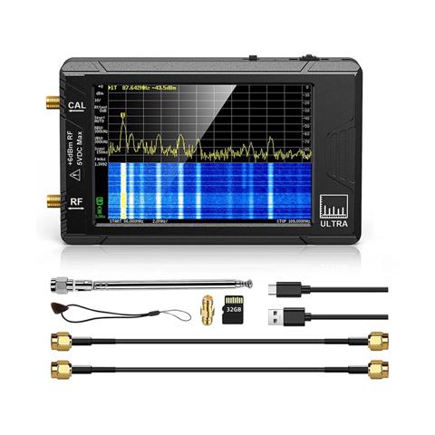 Ультра 4-дюймовый анализатор спектра Handheld TINY SA Frequency Analyzer 100 кГц-5,3 ГГц с добавлением сетевого тестера на 32 ГБ карты