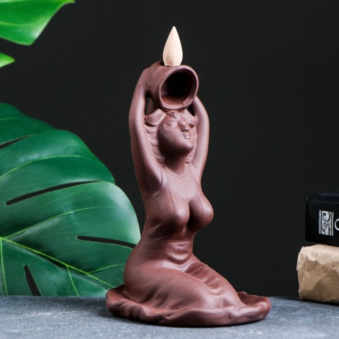 Подставка для благовоний TAKE IT EASY 'Омовение Джии', набор благовоний конусы, стелющийся дым, 18x13 см