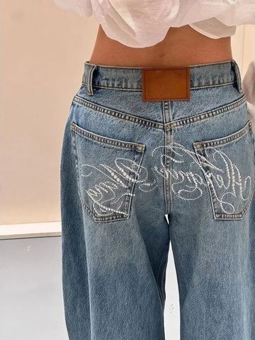 современные Джинсы с высокой талией и широкими штанинами Alexander Wang - новая коллекция