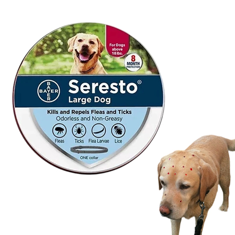 Ошейник от блох и клещей Serestos для домашних животных, Большой, 70 см, Синяя этикетка