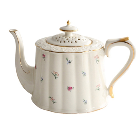 Французский Ретро Чайник Кофейная чашка Набор Чашка с золотым краем Блюдце Цветок Большая чайная чашка Английская чашка для послеобеденного чая