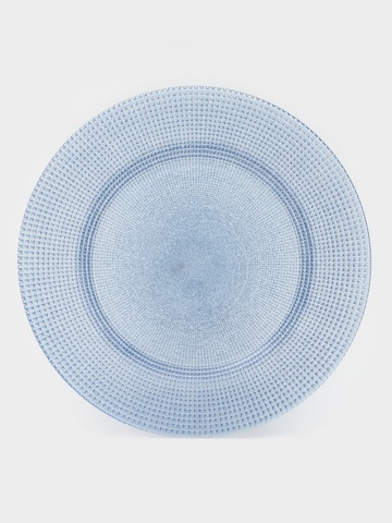 2 шт. Тарелка подстановочная WY, d33 см, стекло, голубая