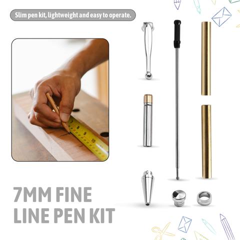 Для изготовления подарков-Набор ручек Slimline толщиной 7 мм из 10 ПРЕДМЕТОВ с наполнителями разных цветов, принадлежности для токарного станка DIY Серебро
