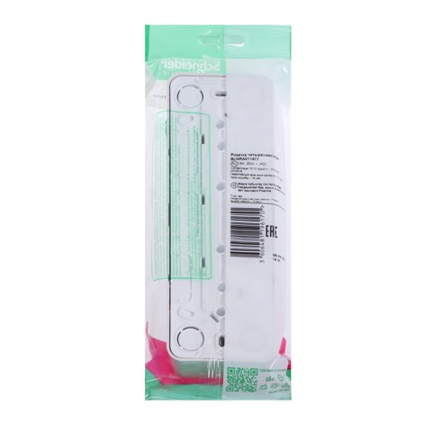 2 шт. Розетка четверная SE Blanca, 16 А, 250 В, накладная, с заземлением, шторки, IP20, белая, BLNRA011411