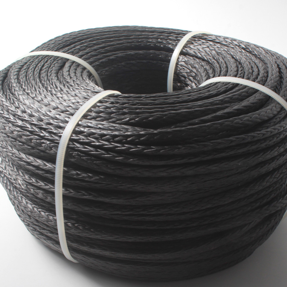 Synthetic Winch Rope – 4mm X 50m Hollow Braid, 2865 Lbs Min Breaking Strength, Grey – For ATV, UTV, Truck & Boat