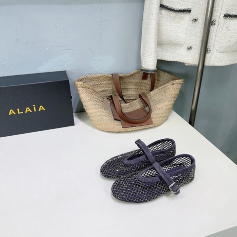 ALAIA Повседневная обувь на плоской подошве Модная балетки Мэри Джейн с кристаллами Стильная обувь для женщин Сладкий балетный флэт
