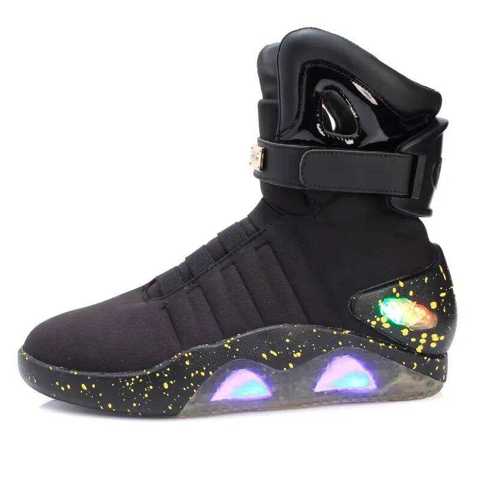 Мужские Модные СветящиеСя LED Mag КроссовКи Air Shoes С USB-зарядкой Ботинки Стиле Назад В Будущее РазмеРы 35-46.