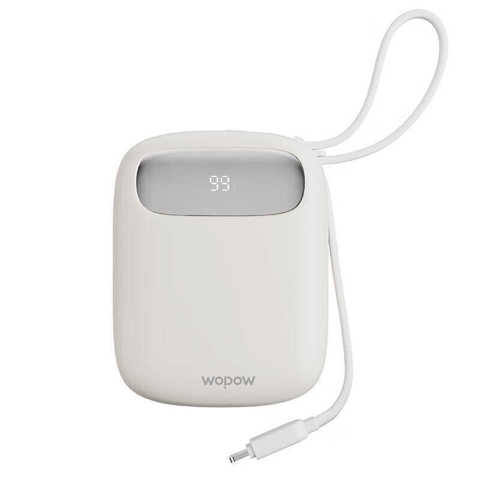 3C Сертифицированный Wopin Lq21-10000Mah Маленький Q Встроенный Кабель Быстрая Зарядка Портативный Милый Power Bank