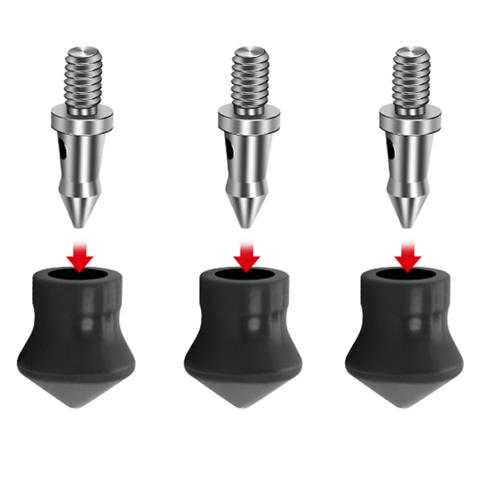 3шт Универсальный Набор шипов для ножек штатива с резьбой 1/4 дюйма Ножки-моноподы для штатива из нержавеющей стали, запасные части для ножек