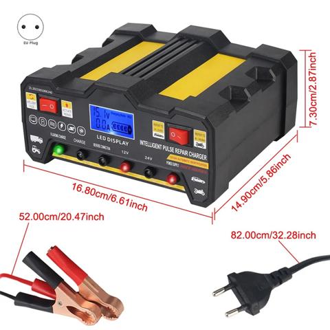 Защита от обратного подключения автомобильного зарядного устройства 12V24v для влажного сухого свинцово-кислотного Полностью автоматического автомобильного зарядного устройства EU-Plug