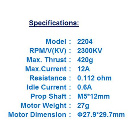 Бесщеточный двигатель MT2204 2206 2300KV для дронов QAV 180 B