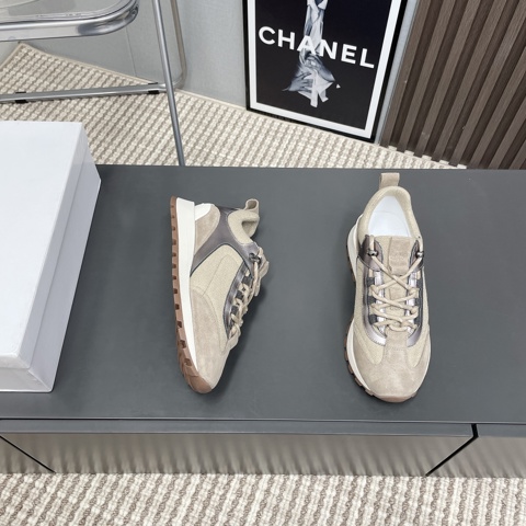 Brunello Cucinelli Новые женские кроссовки 2026 Спортивные повседневные оригинальная кожа замша комфорт на каждый день