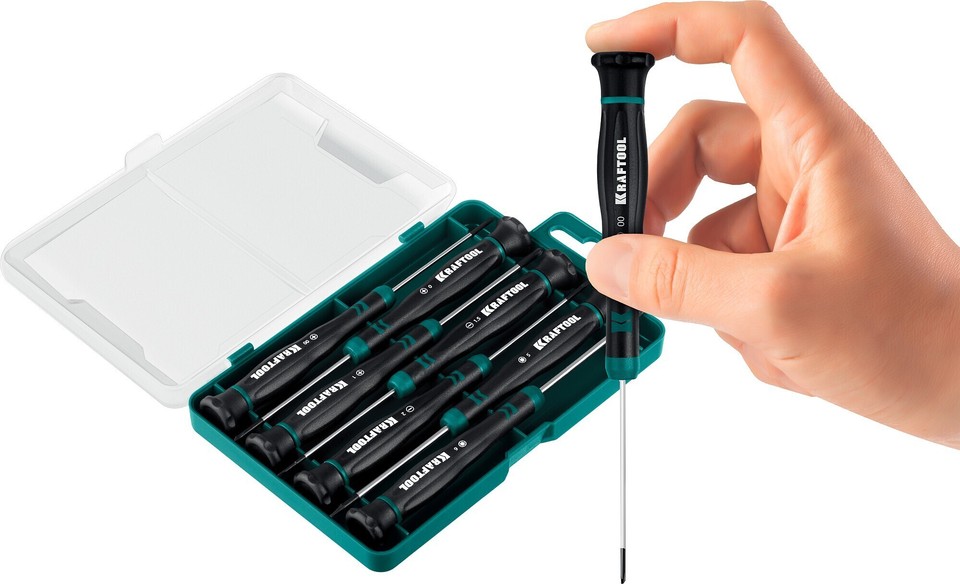 

KRAFTOOL Precision 7, 7 предм., Набор отверток (25686)