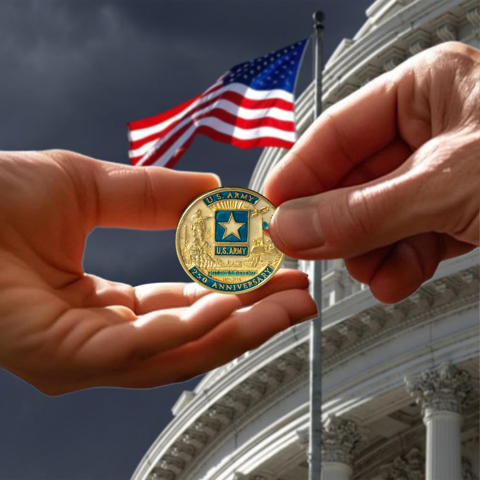 Металлический жетон с медным покрытием для военных коллекционеров