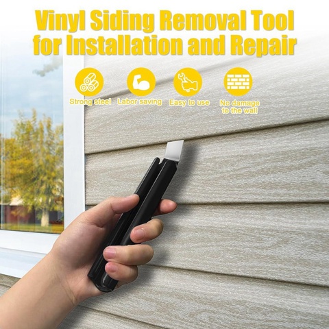 Инструмент для снятия Винилового Сайдинга из 2шт, Инструмент для крепления Винилового Сайдинга на Молнии Со Стальным Лезвием И Длинной Ручкой, Инструмент для Установки и Снятия