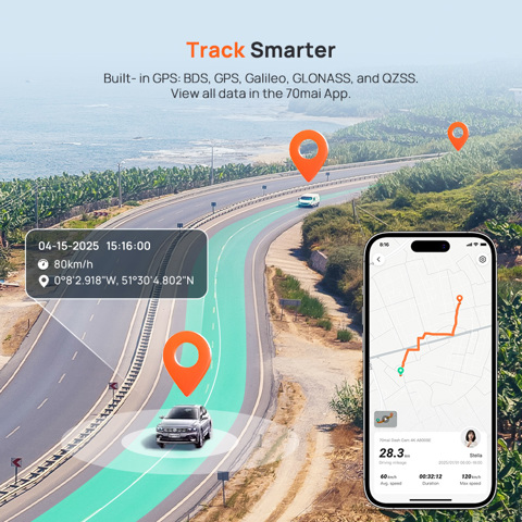 70mai A800SE 4K видеорегистратор со встроенным GPS для изучения природы в ботанических садах и парках