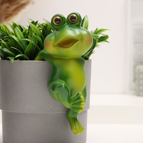 3 шт. Фигурка для флорариума TAKE IT EASY 'Лягушка Бряк', декор на кашпо, 10x8x19 см