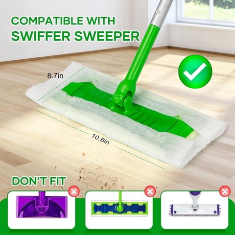 100 Шт Сухих подметальных салфеток для швабры Swiffer Sweeper, Наполнители для сухой швабры Swiffer Dry Sweeper, Для мытья полов