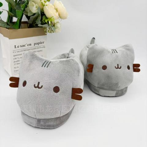 Плюшевые тапочки PUSHEEN "Толстый кот" - Уютная домашняя обувь для осени/зимы