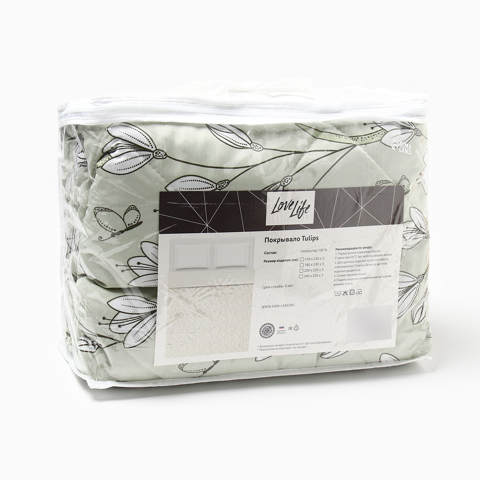 Покрывало евро макси LoveLife Tulips, 240x230±5 см, жатка